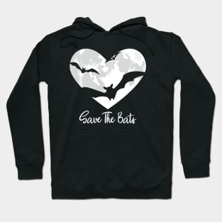 Bat Save The Bats Awareness Appreciation Full Moon Halloween Hoodie